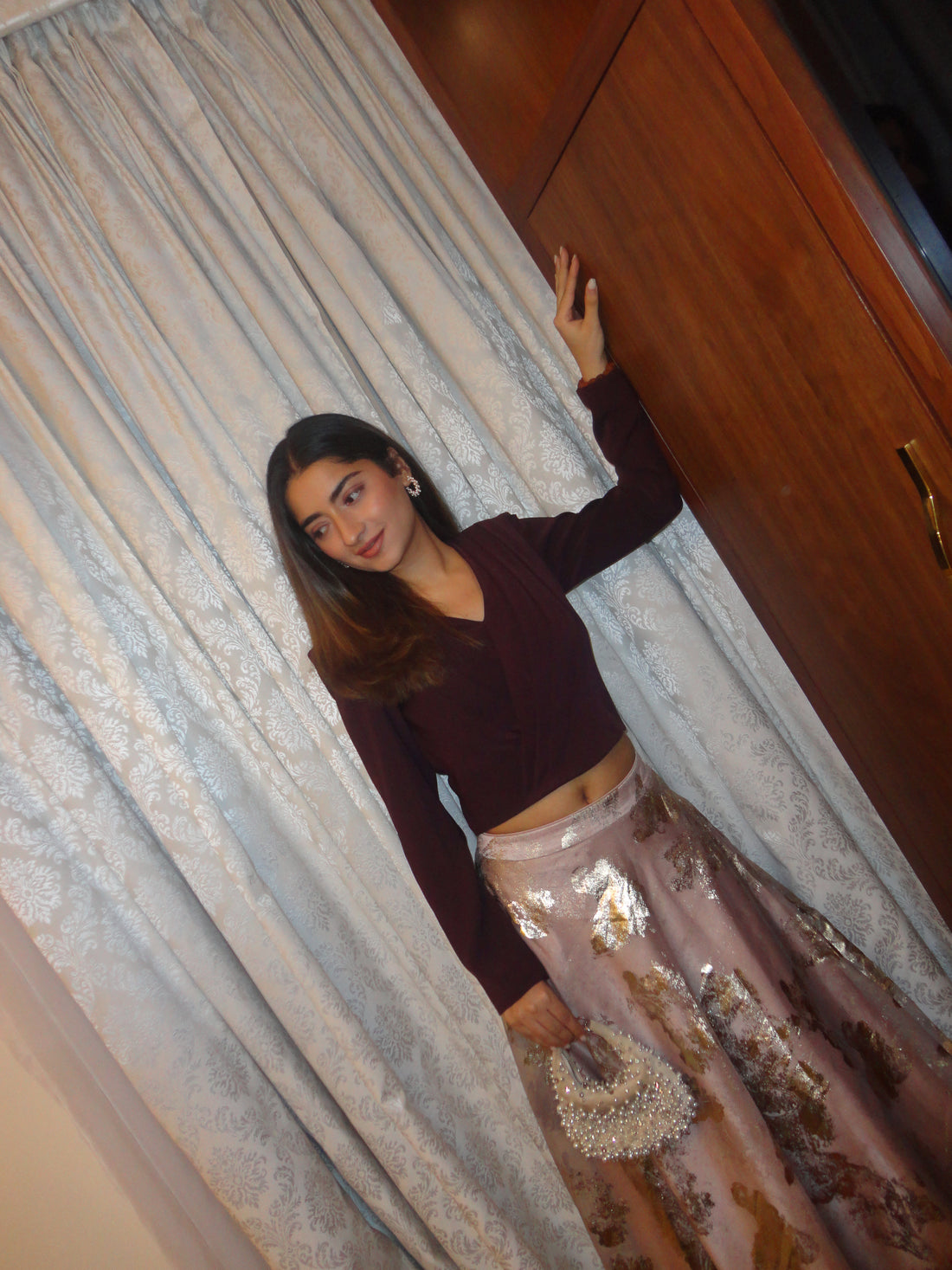 PLUM DRAPE TOP