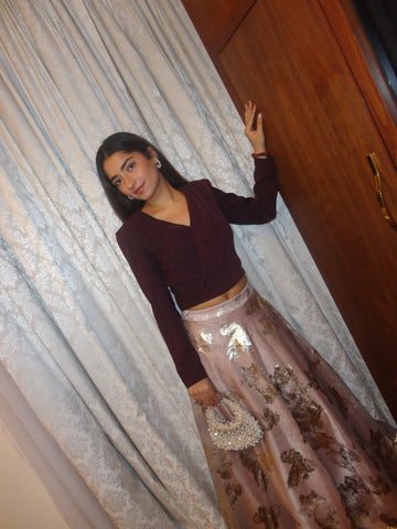 PLUM DRAPE TOP